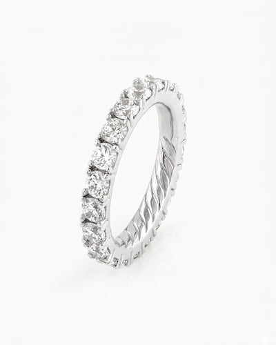 Éclat Eternity Ring | Rhodium Plated