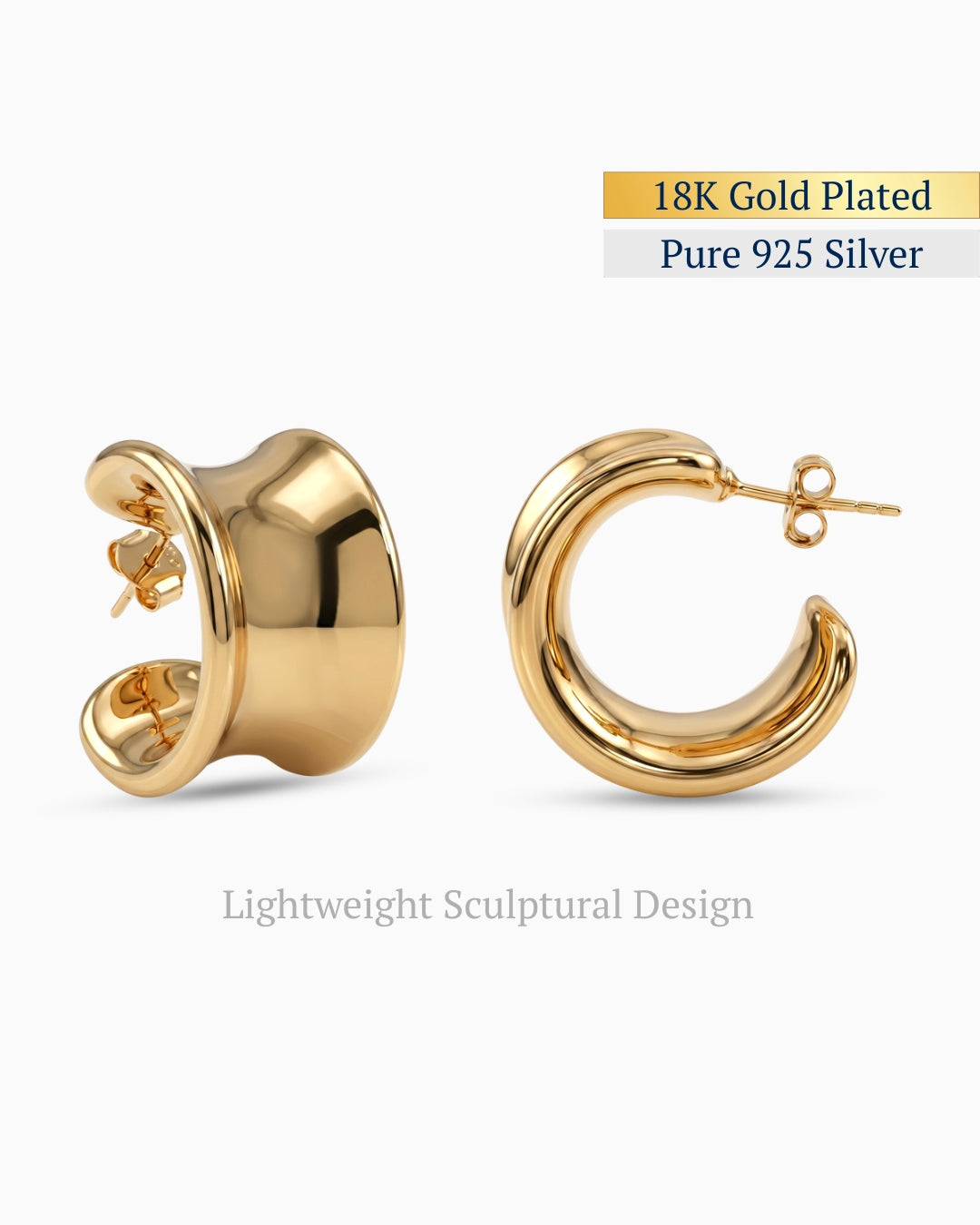 The Liquid Fold Hoops Earrings
