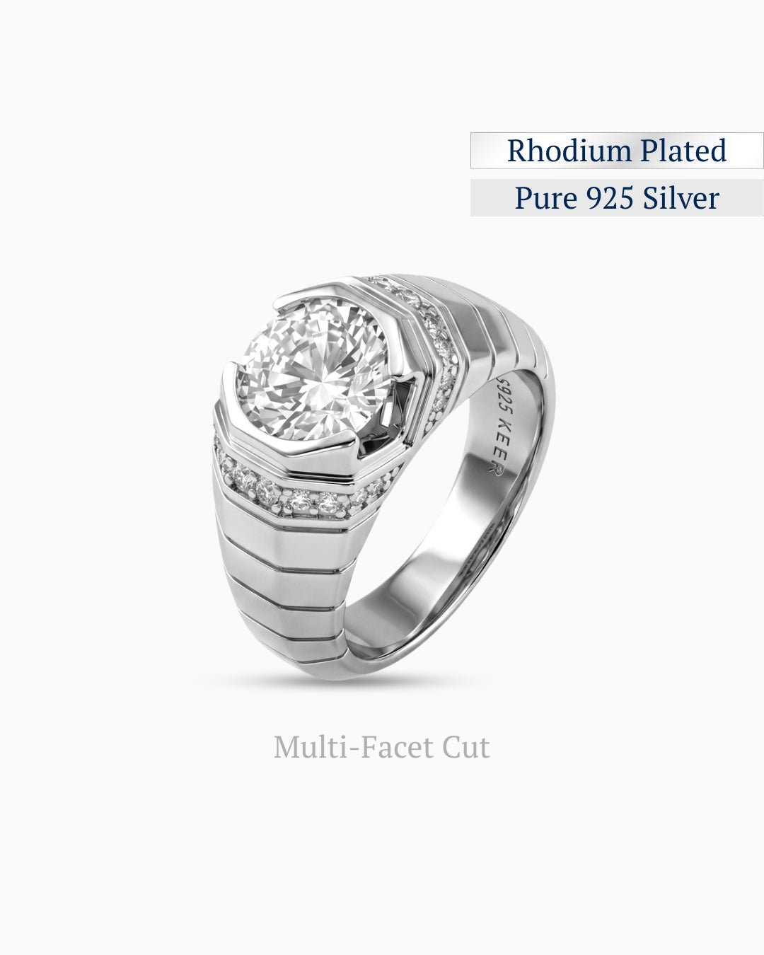 Ridge Signet Ring | Diamond