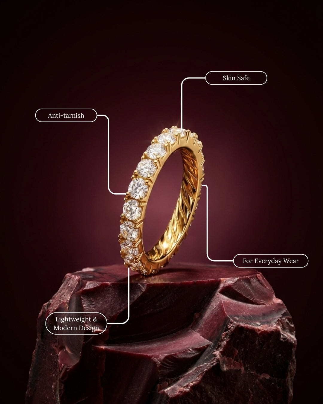 Éclat Eternity Ring | 18K Gold Plated
