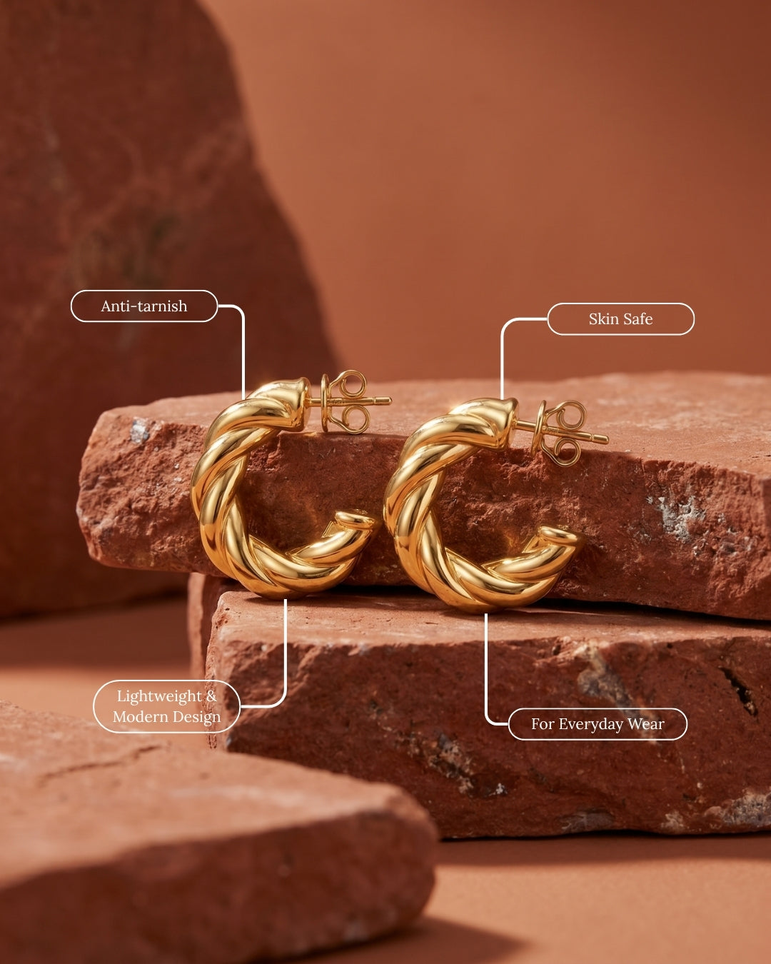 Torque Hoop Earrings