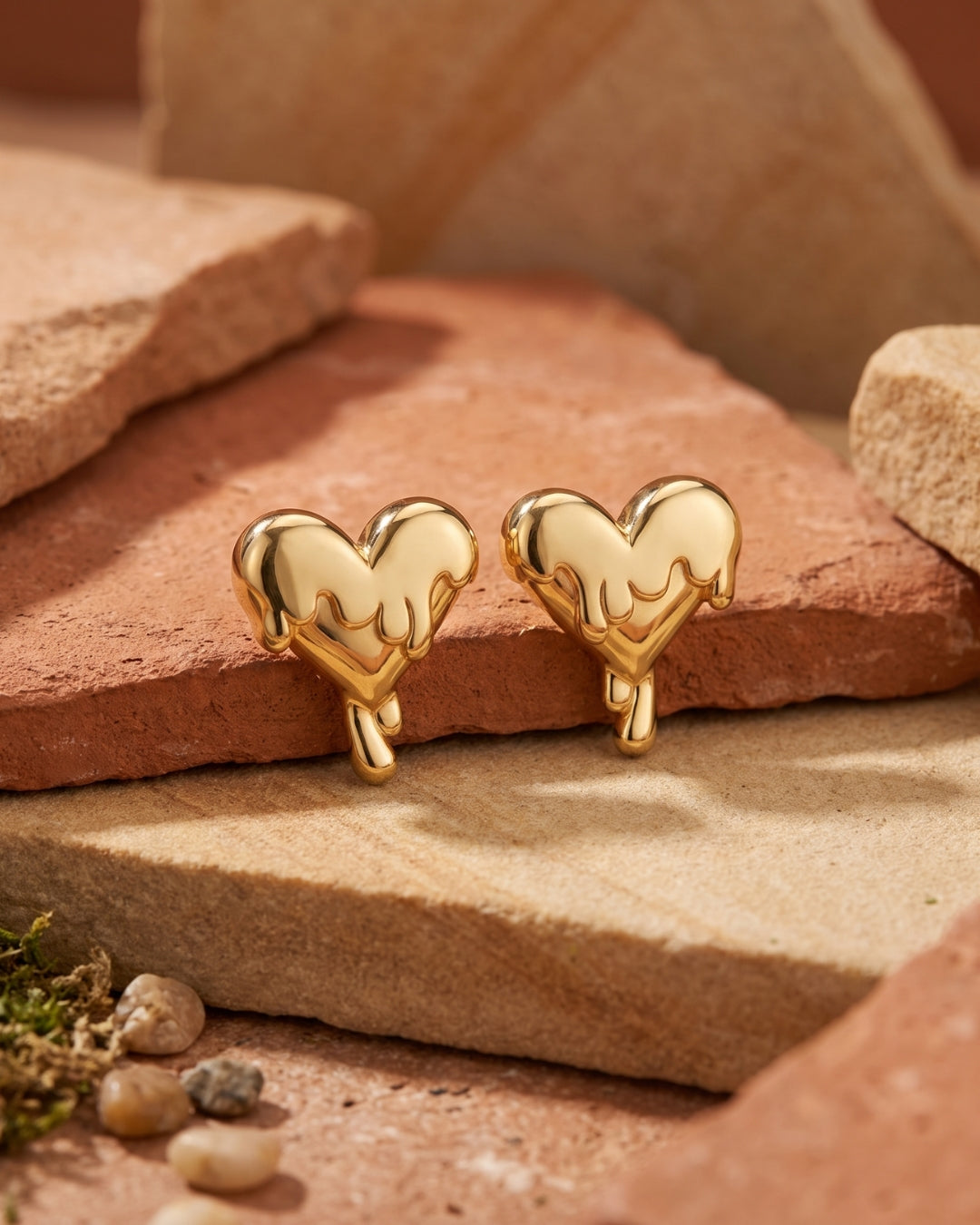 Thaw Heart Stud Earrings | 18K Gold Plated