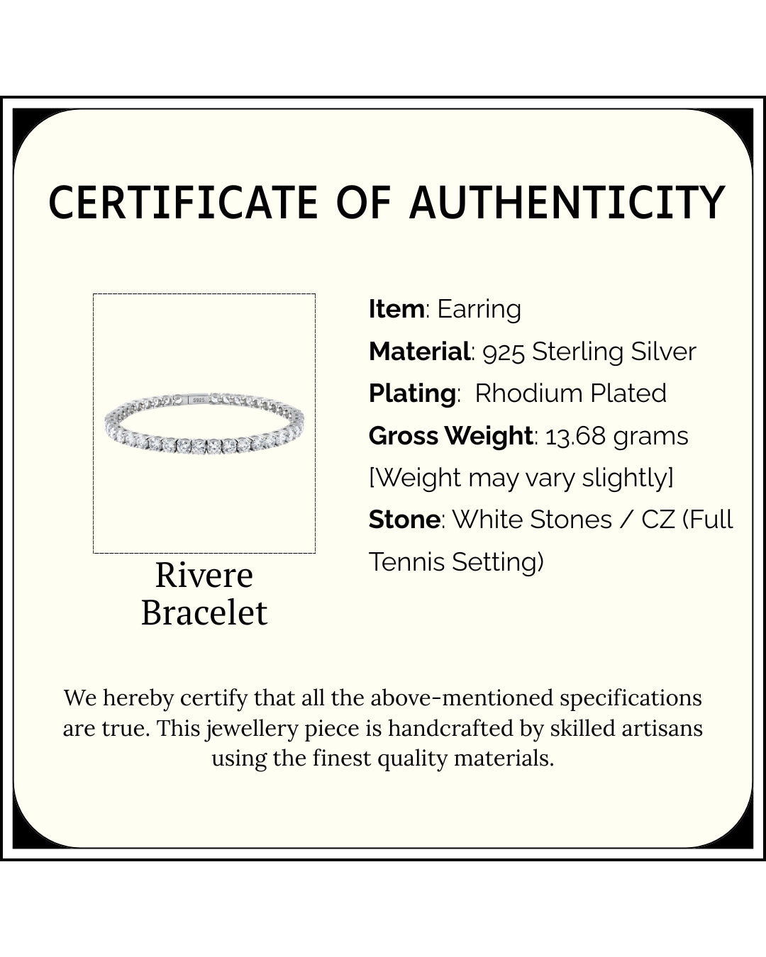 The Rivere Bracelet | Rhodium Plated