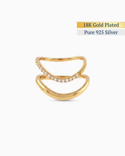 Drift Double Band Ring | 18K Gold Plated