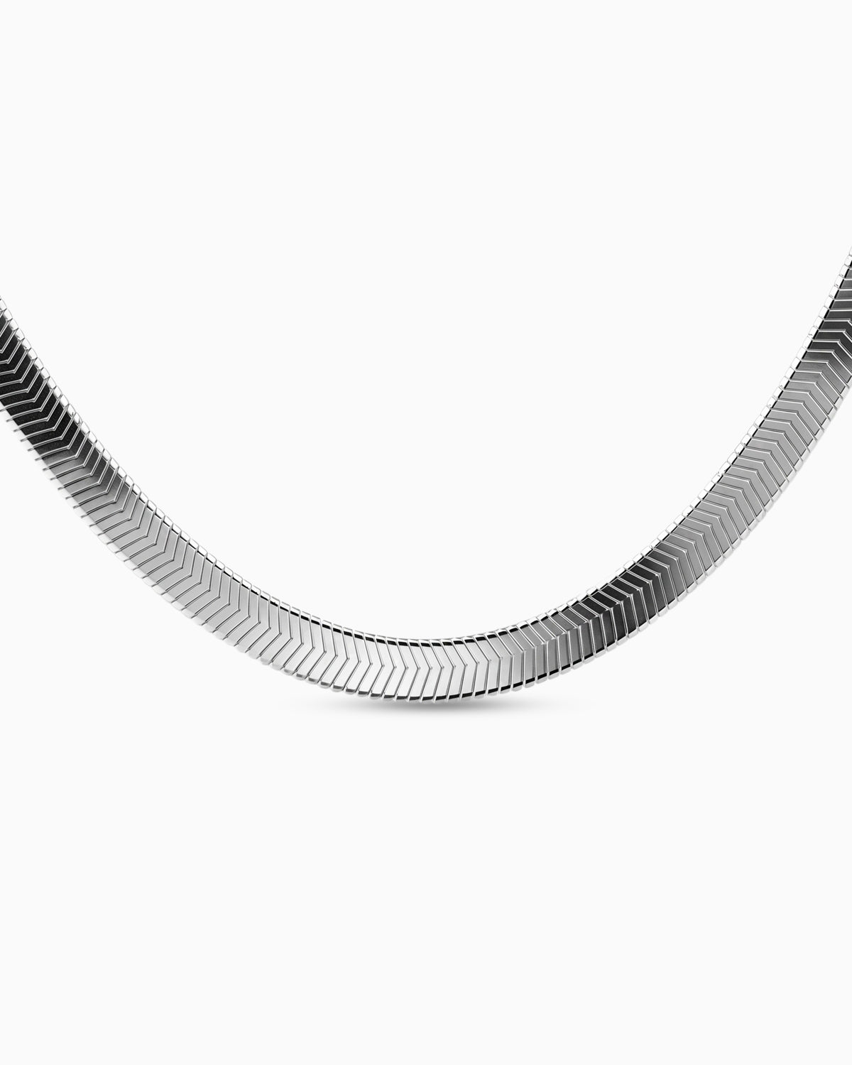 Serpentine Bold Necklace | Rhodium Plated