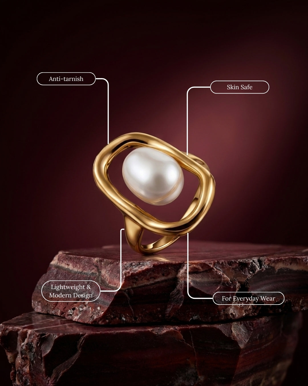 Arche Pearl Cocktail Ring