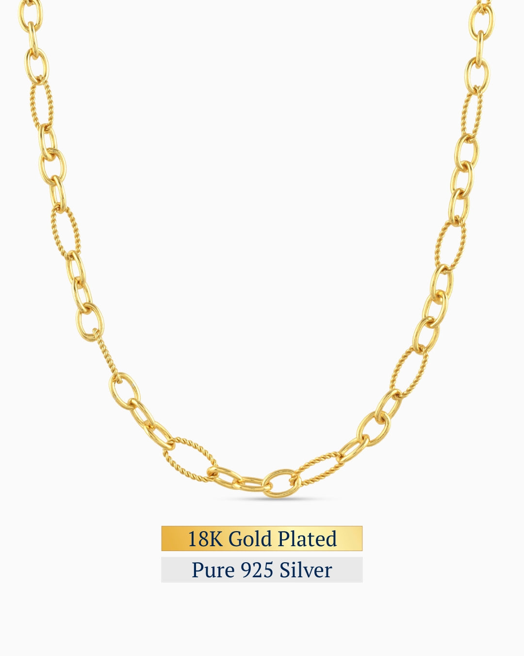Alterna Links Necklace | 18K Gold Plated