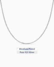 Edge Slim Necklace | Rhodium Plated