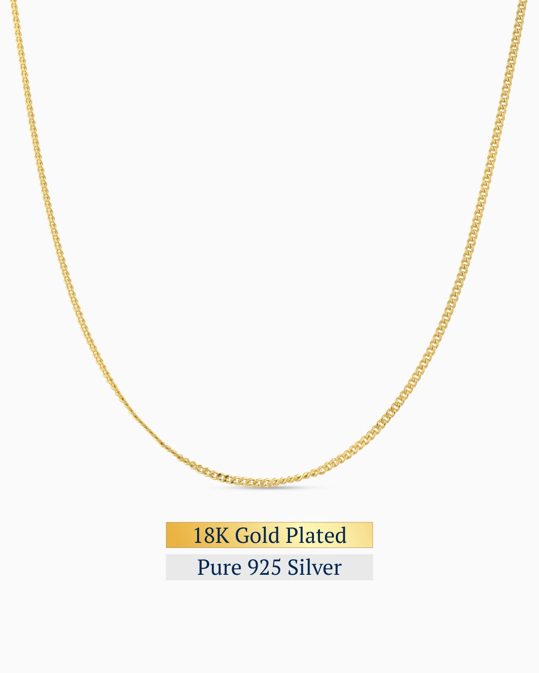 Edge Slim Necklace | 18K Gold Plated