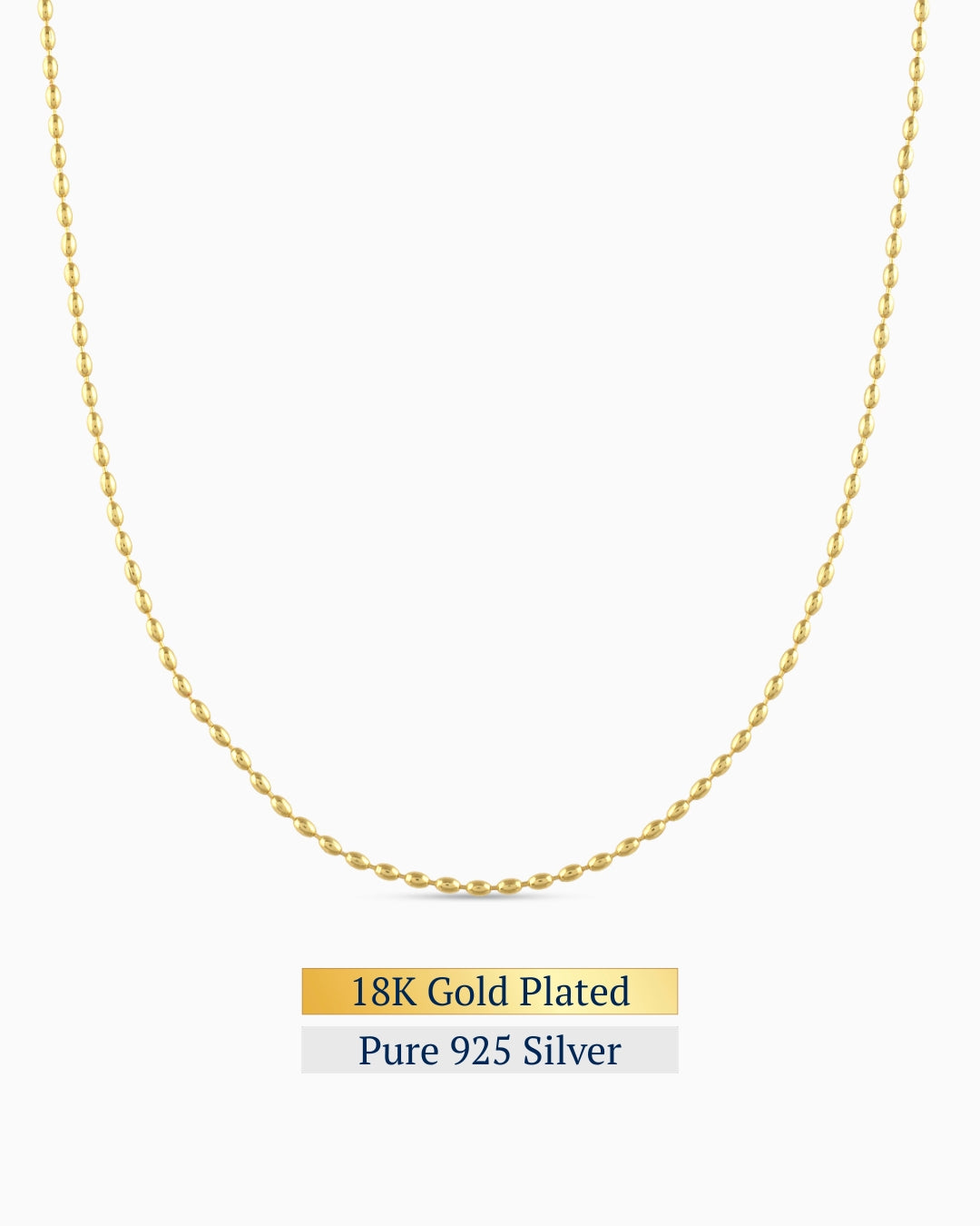 Pebble Line Necklace | 18K Gold Plated