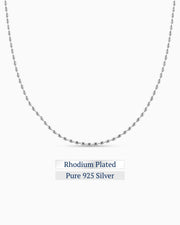 Pebble Line Necklace | Rhodium Plated