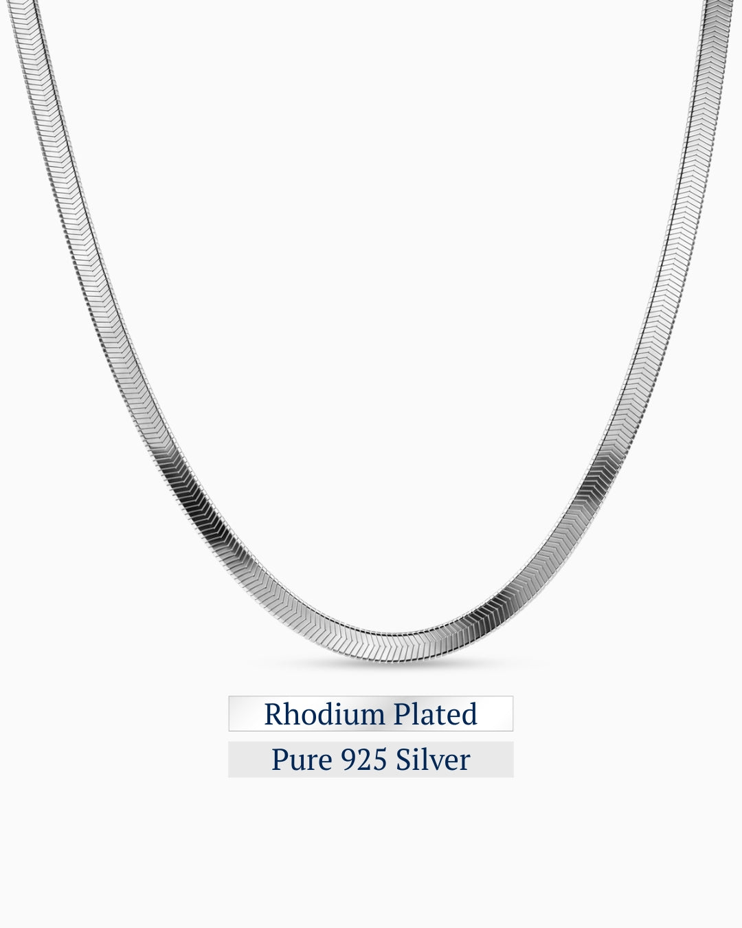 Serpentine Bold Necklace | Rhodium Plated