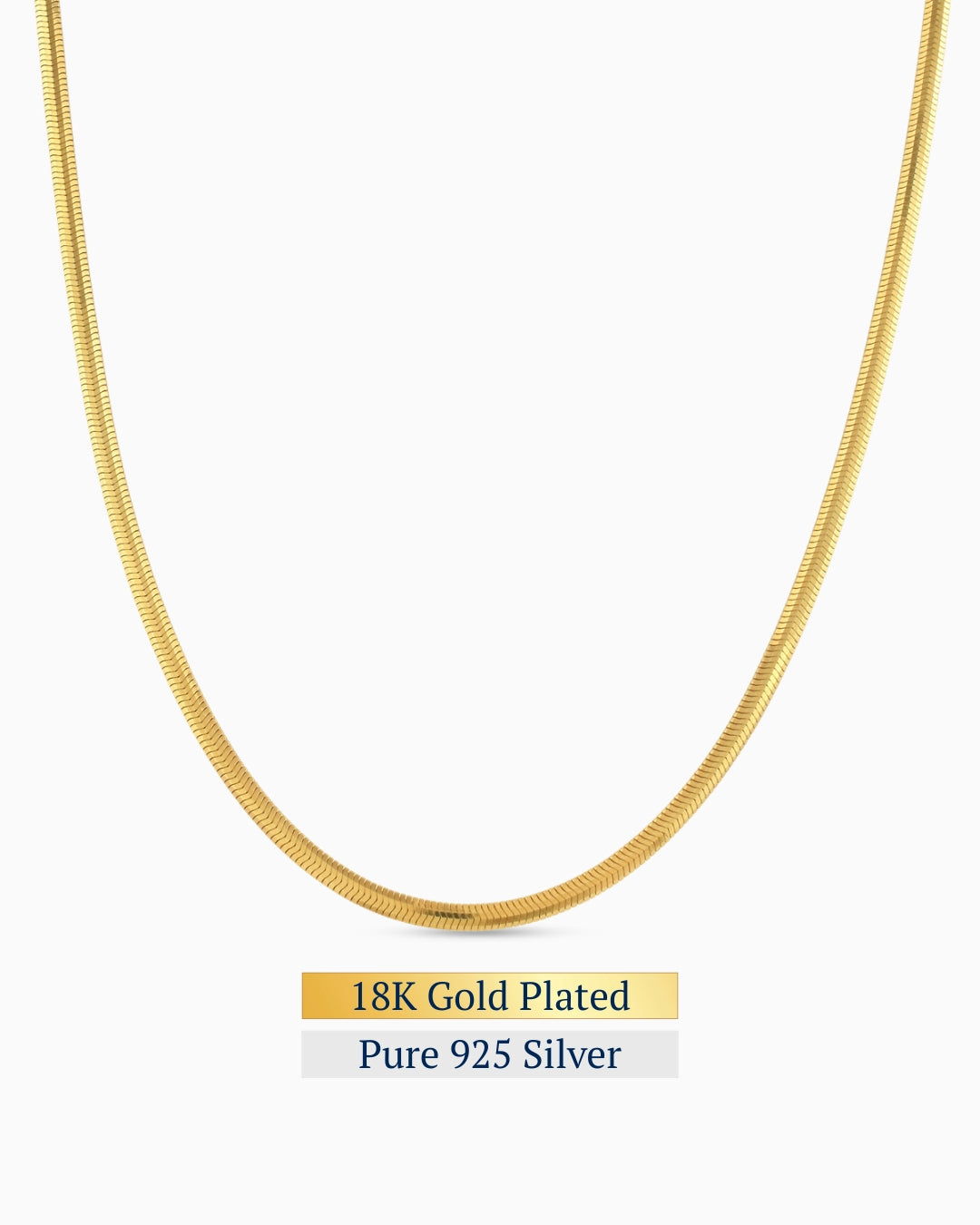 Serpentine Slim Necklace | 18K Gold Plated