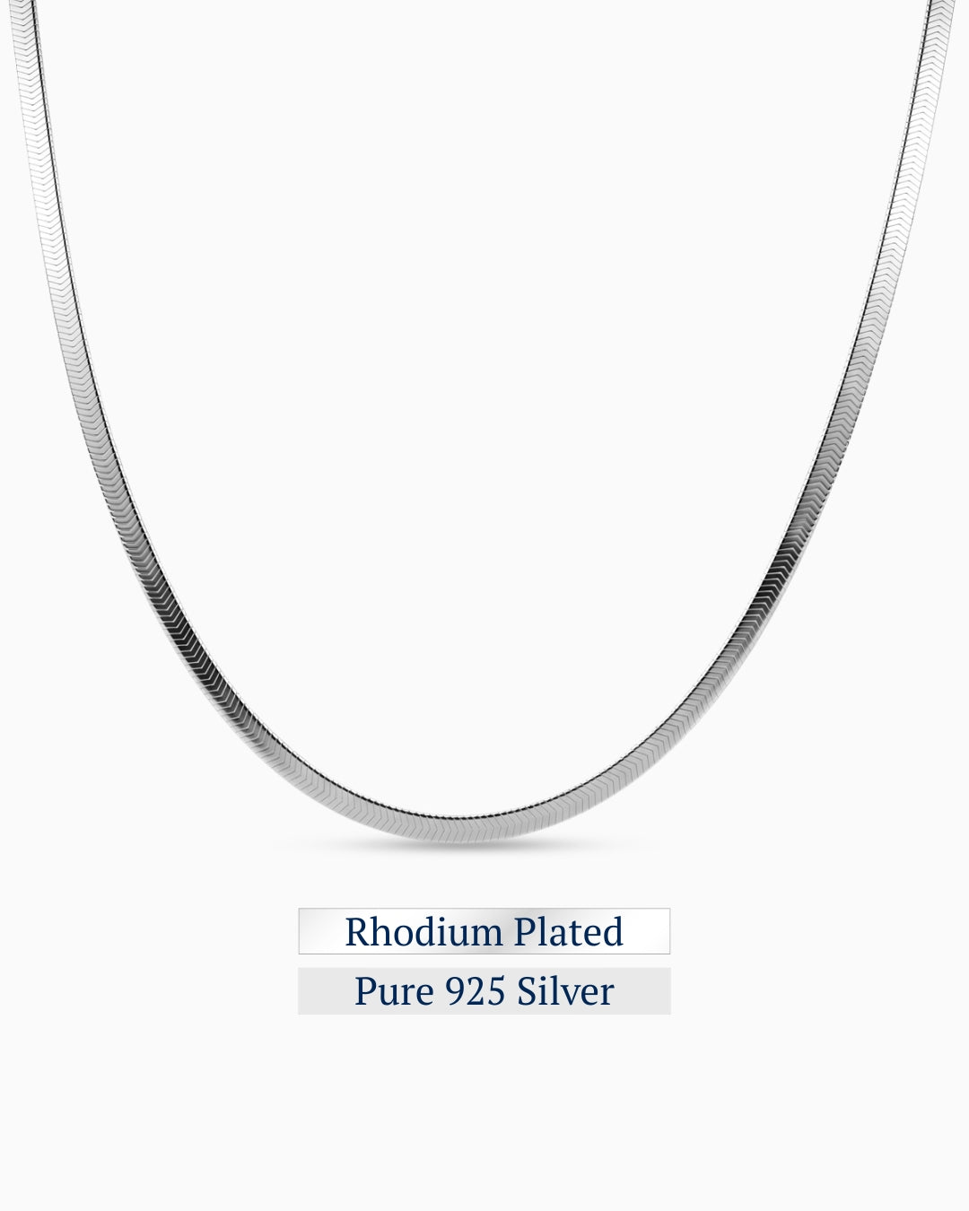 Serpentine Slim Necklace | Rhodium Plated