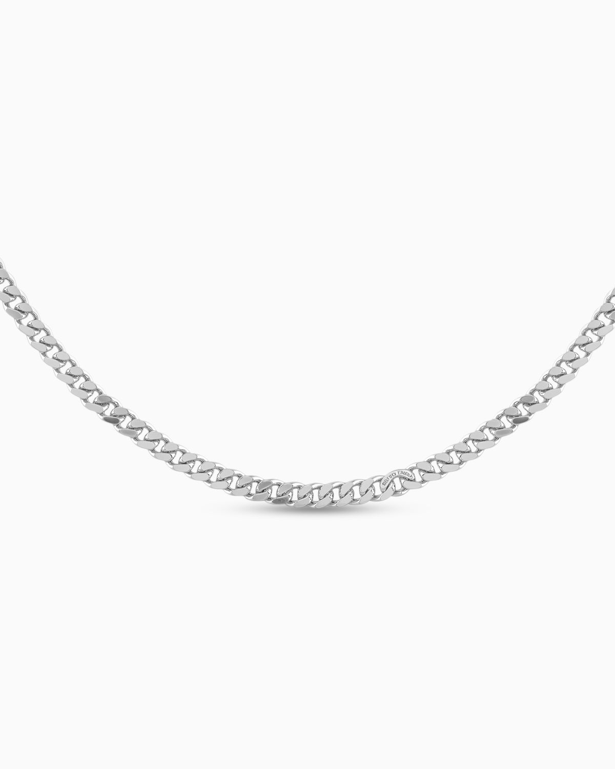 Edge Bold Necklace | Rhodium Plated