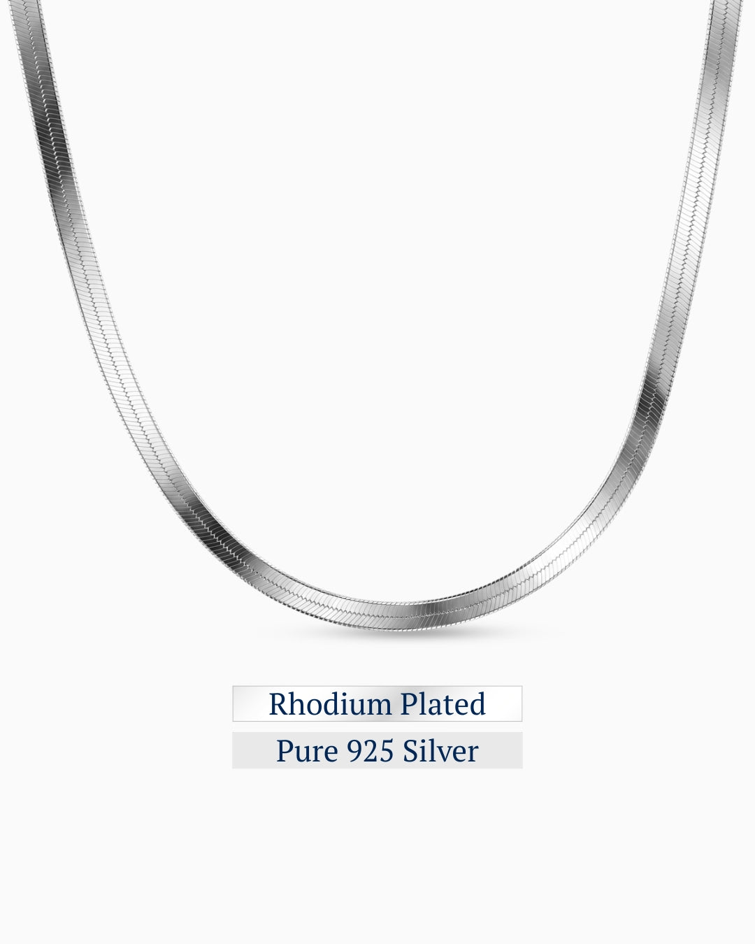 Silhouette Slim Necklace | Rhodium Plated