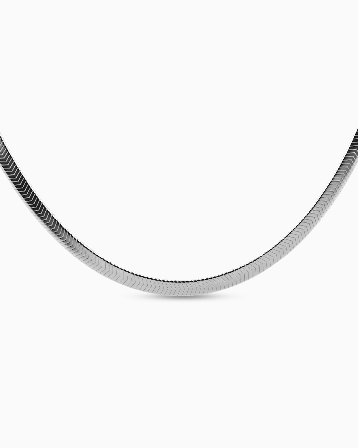 Serpentine Slim Necklace | Rhodium Plated