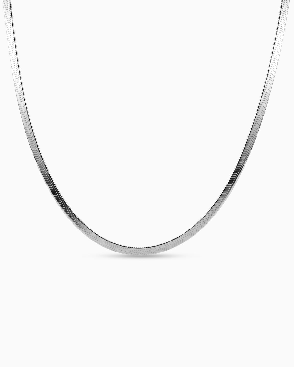 Serpentine Slim Necklace | Rhodium Plated