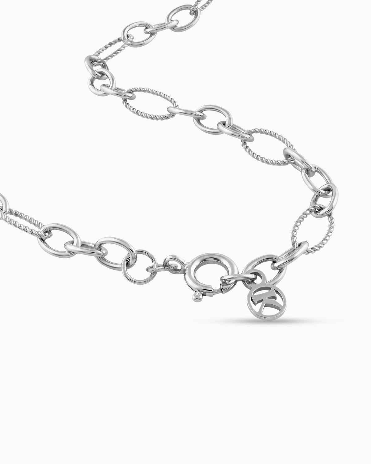 Alterna Links Necklace | Rhodium Plated