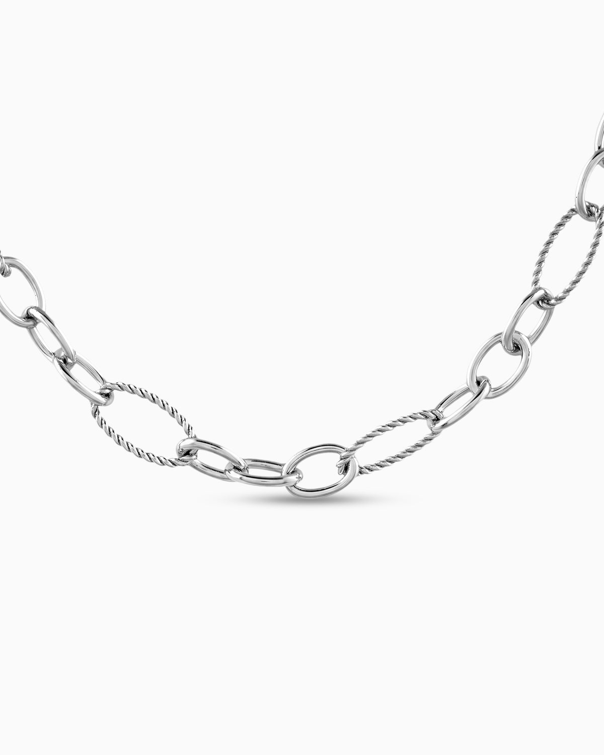 Alterna Links Necklace | Rhodium Plated