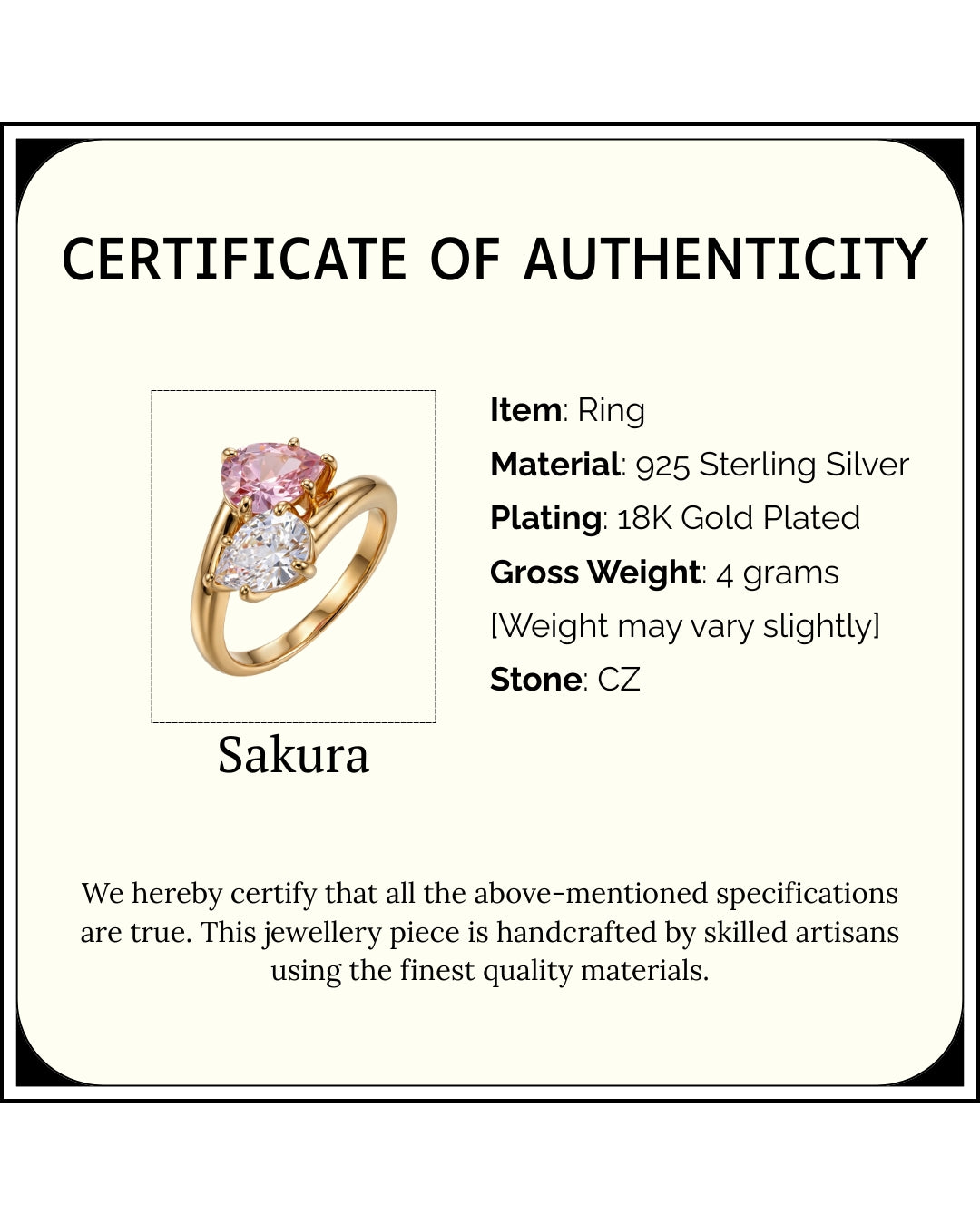 Sakura Toi et Moi Ring