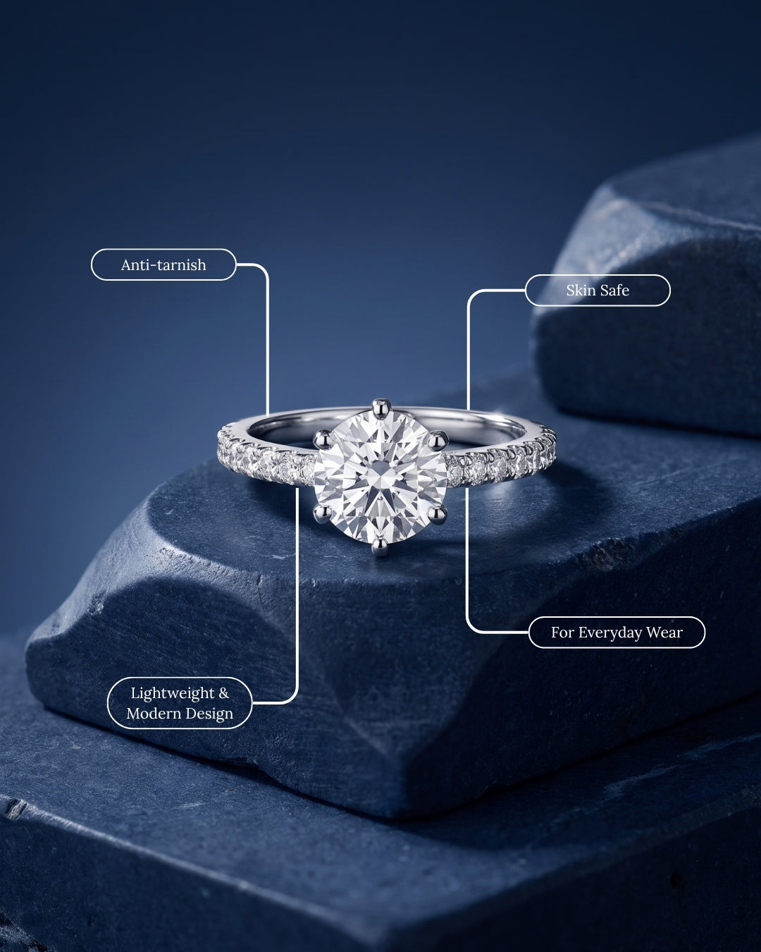 Astra moissanite ring