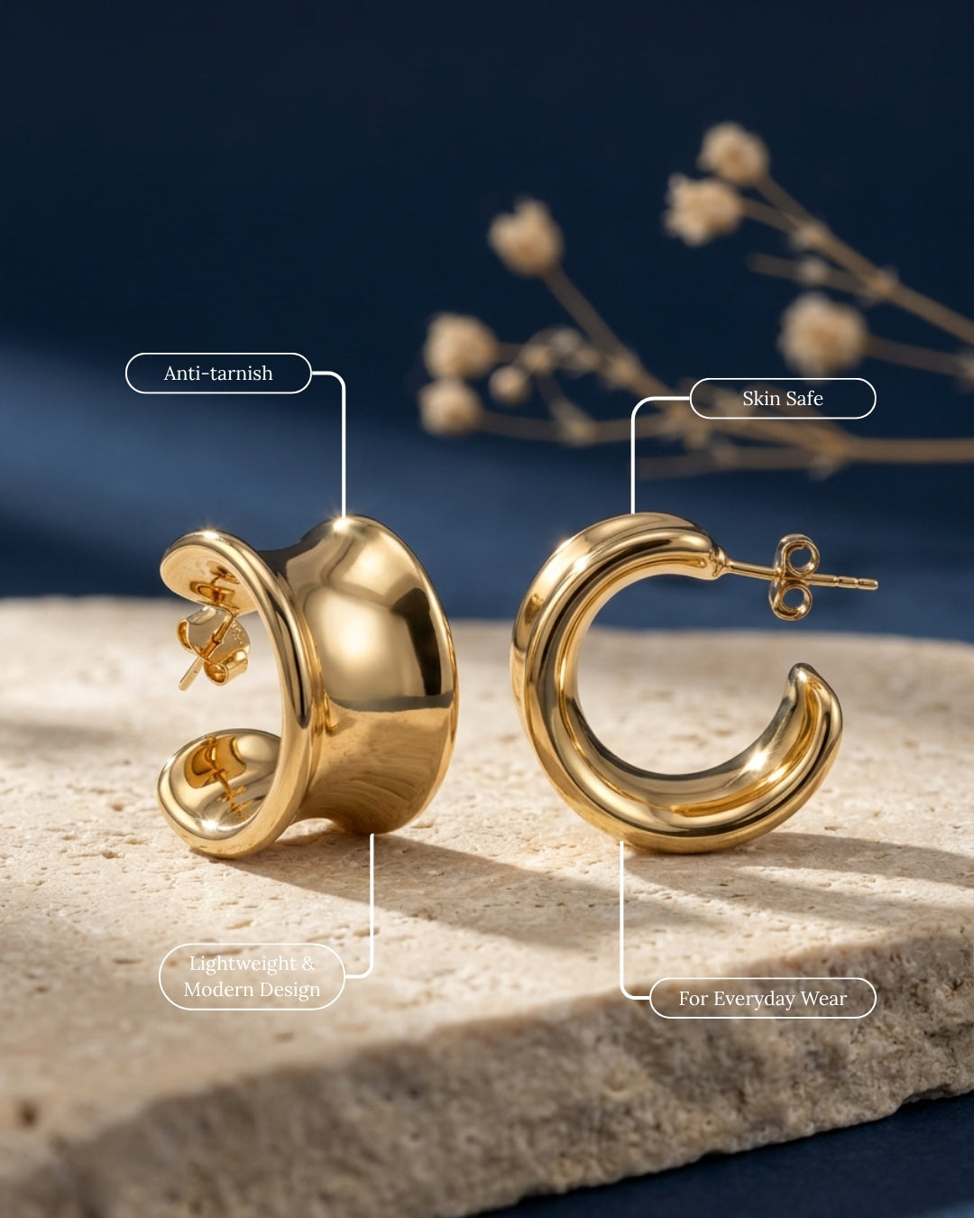 The Liquid Fold Hoops Earrings