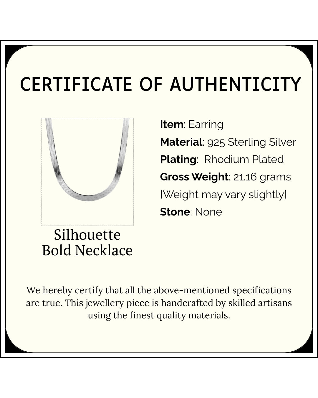 Silhouette Bold Necklace | Rhodium Plated