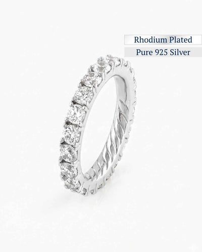 Éclat Eternity Ring | Rhodium Plated