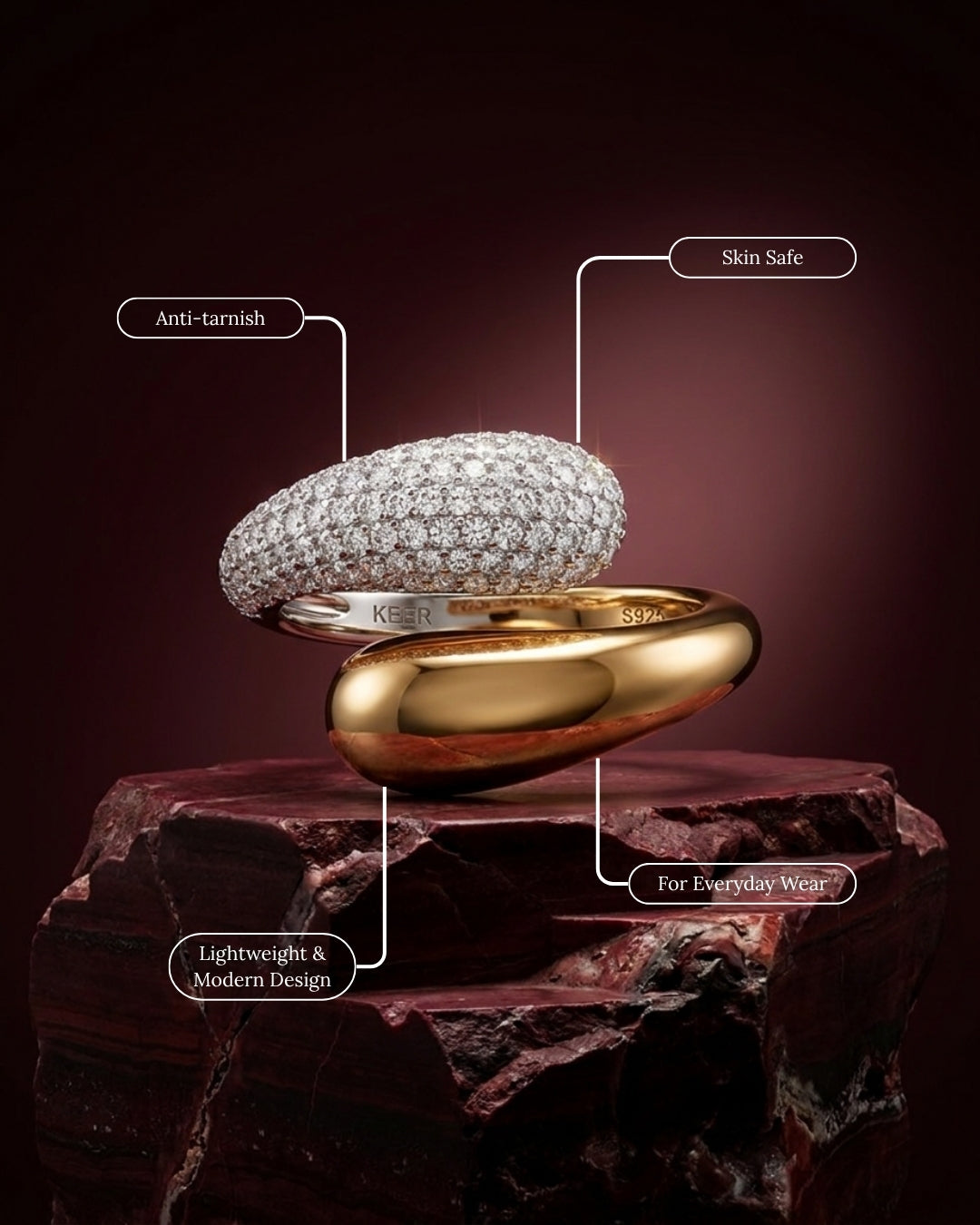 Solstice Dual Tone Ring