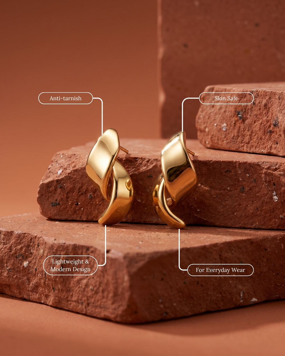 Contour Drape Sculptural Earrings