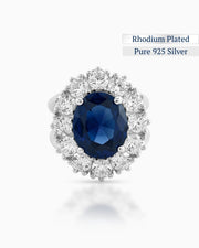 Azur Halo Cocktail Ring | Blue Sapphire
