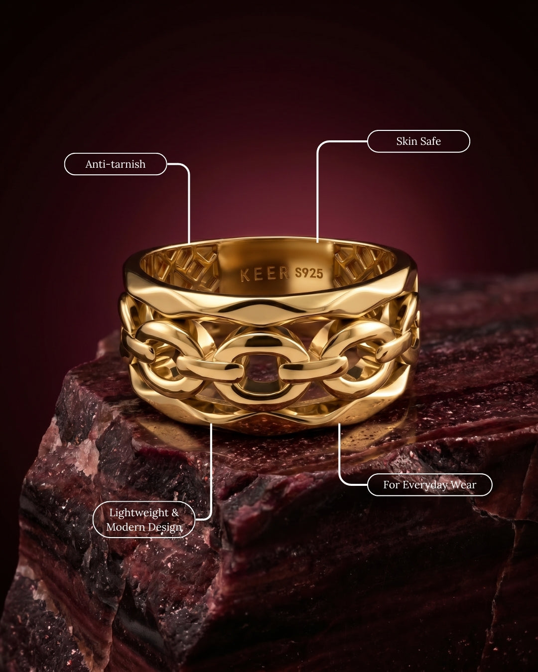 Chaîne Band Ring