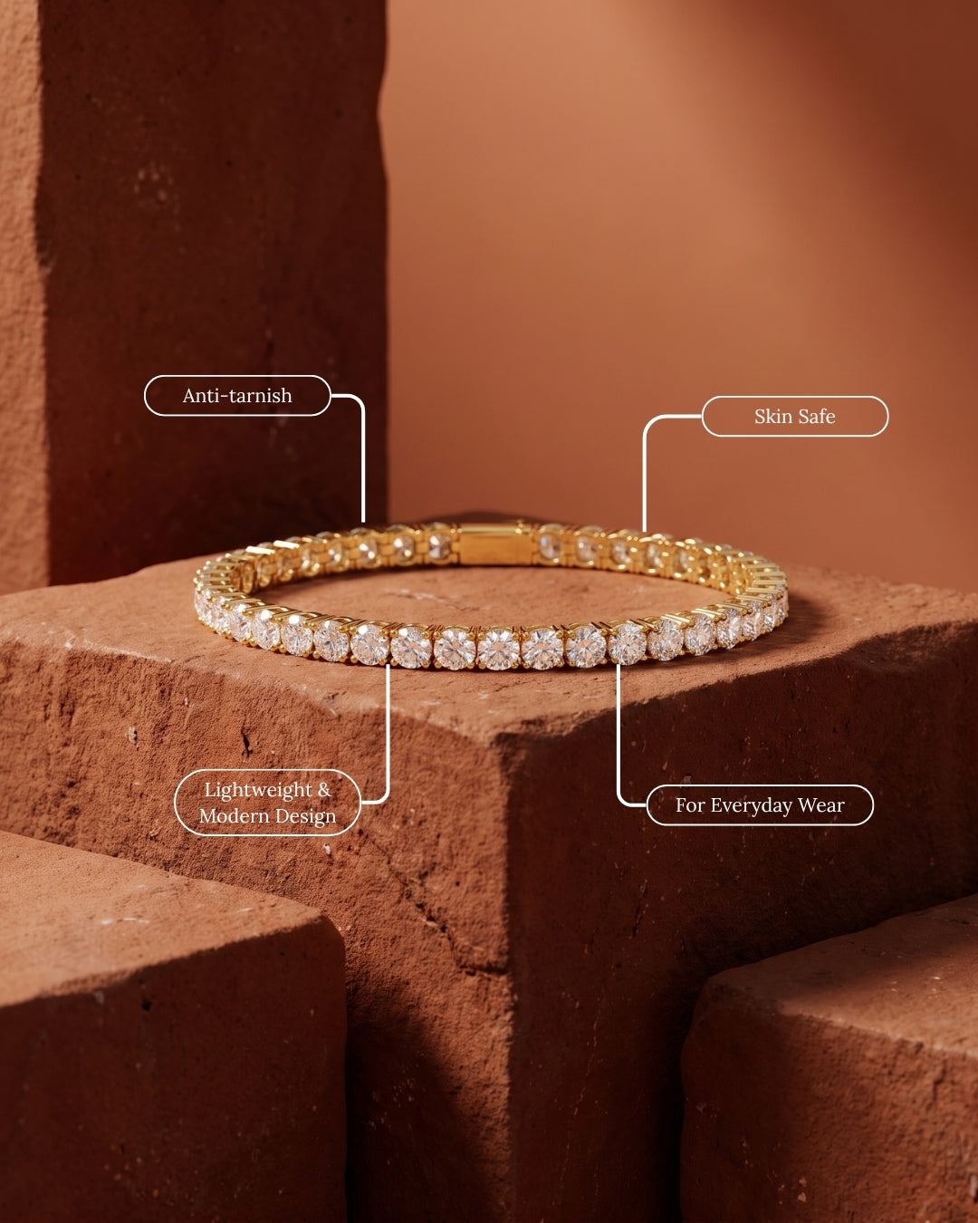 The Rivere Bracelet | 18K Gold Plated