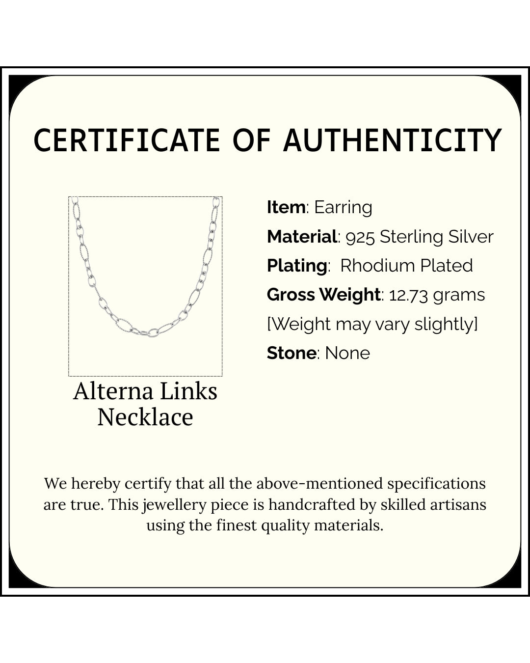 Alterna Links Necklace | Rhodium Plated