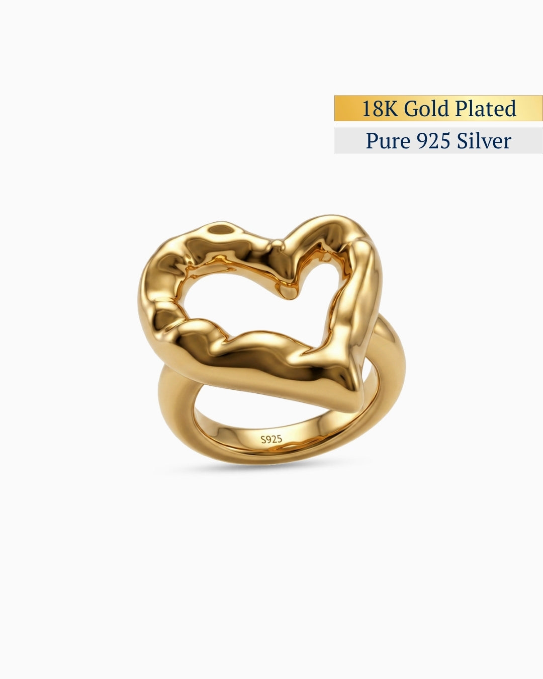 Brut Heart Sculptural Ring