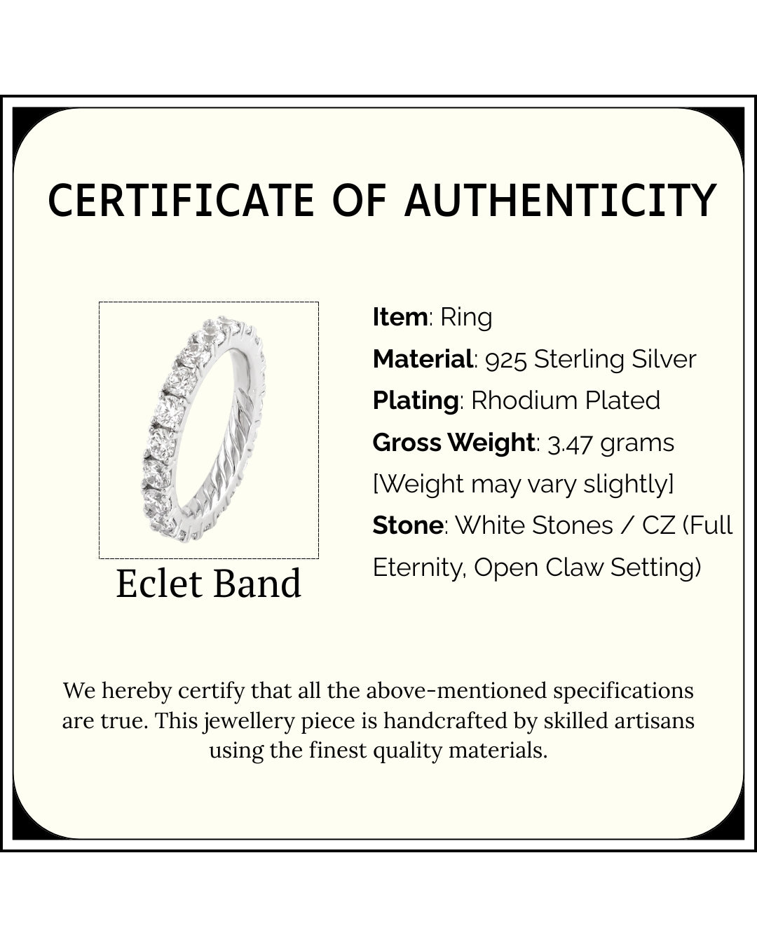 Éclat Eternity Ring | Rhodium Plated