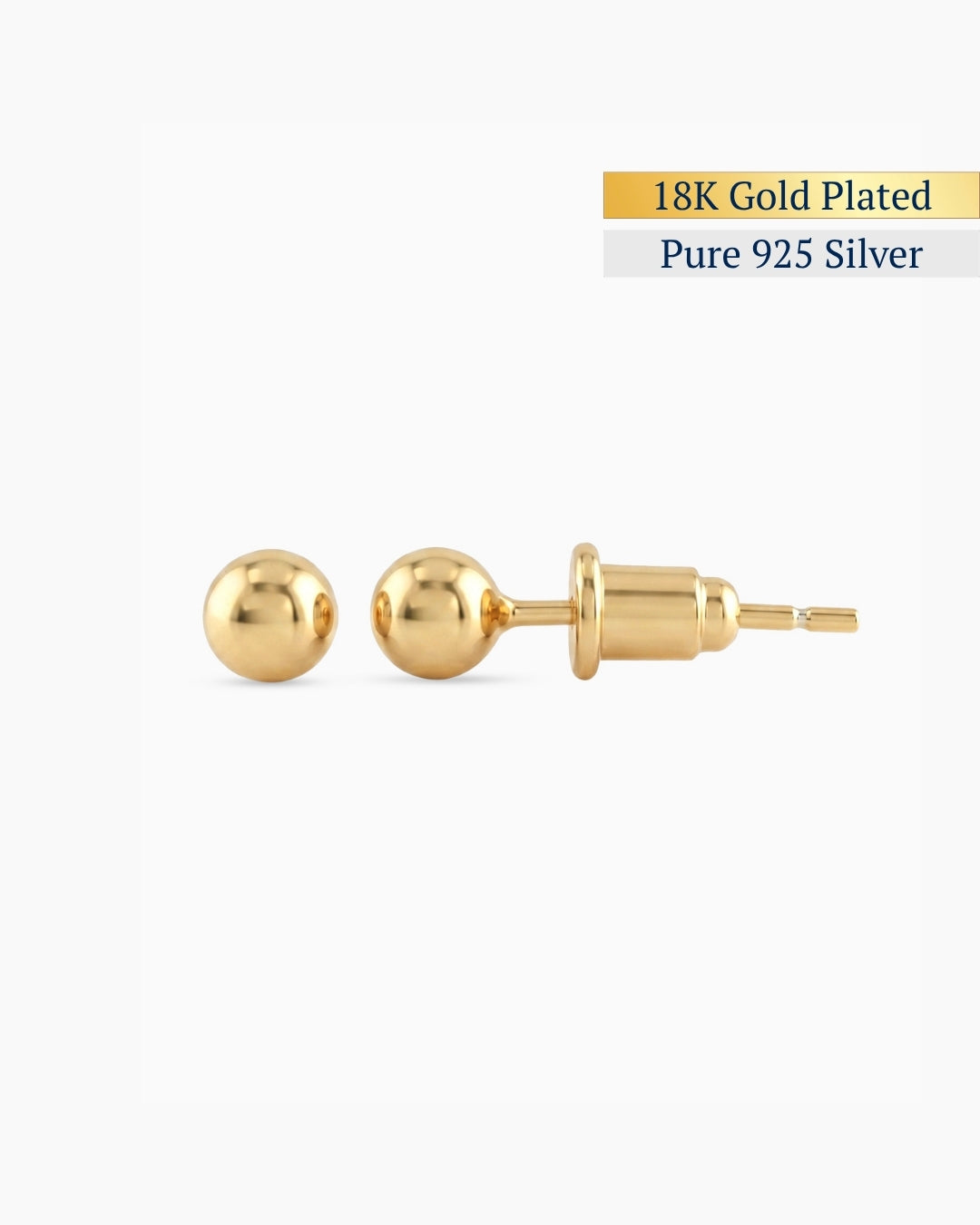 Sphere Studs Earrings | 18K Gold Plated
