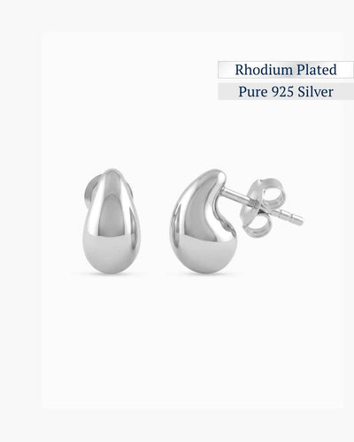 The Melt Studs Earrings | Rhodium Plated