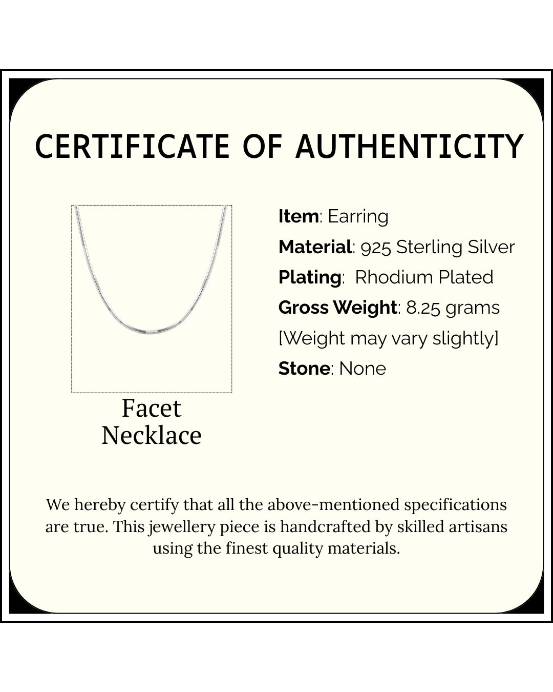 Facet Necklace | Rhodium Plated