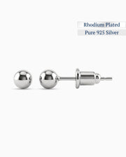 Sphere Studs Earrings | Rhodium Plated