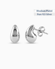 The Melt Studs Earrings | Rhodium Plated