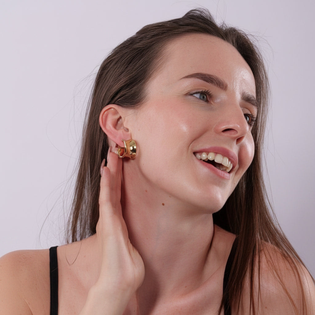 The Liquid Fold Hoops Earrings