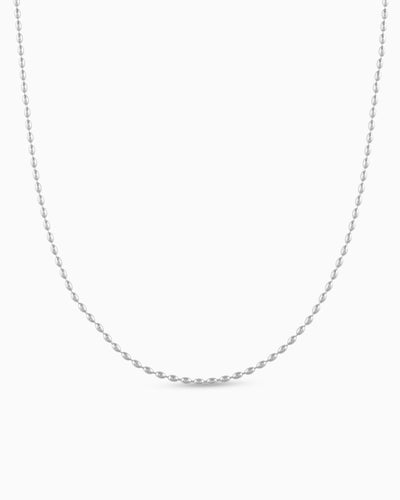 Pebble Line Necklace: Rhodium Plated Minimalist Chain