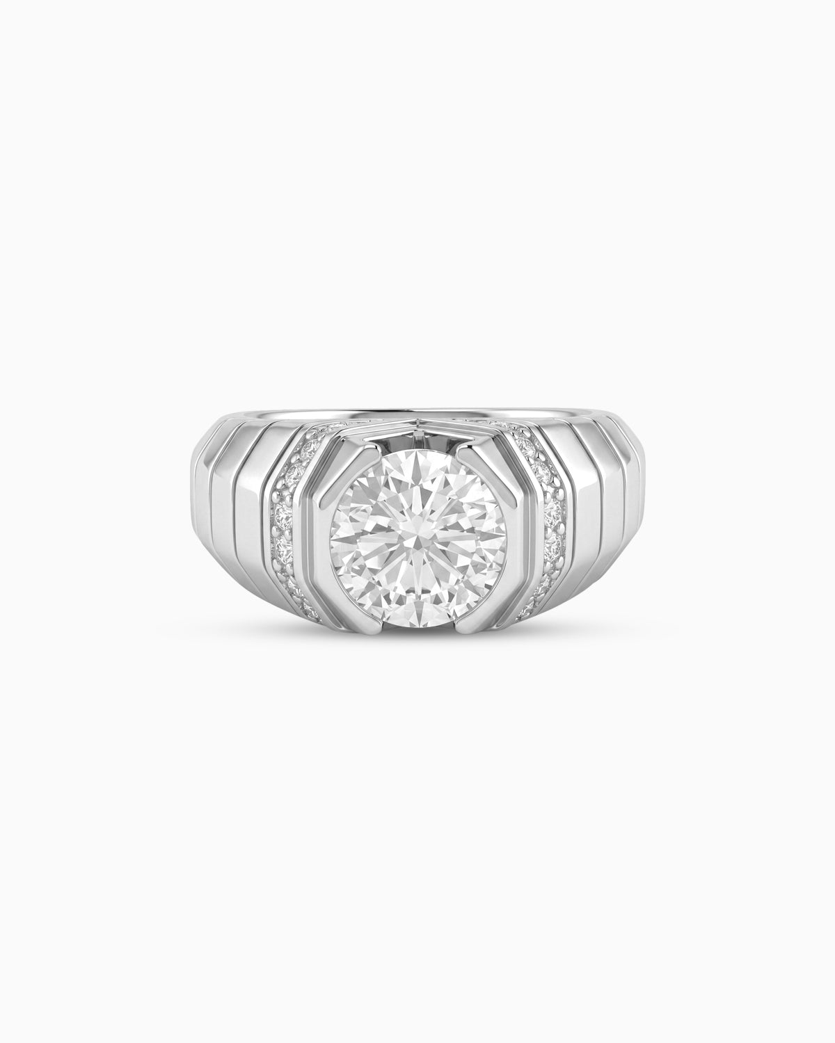 Ridge Signet Ring | Diamond