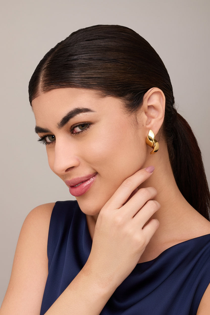 Contour Drape Sculptural Earrings