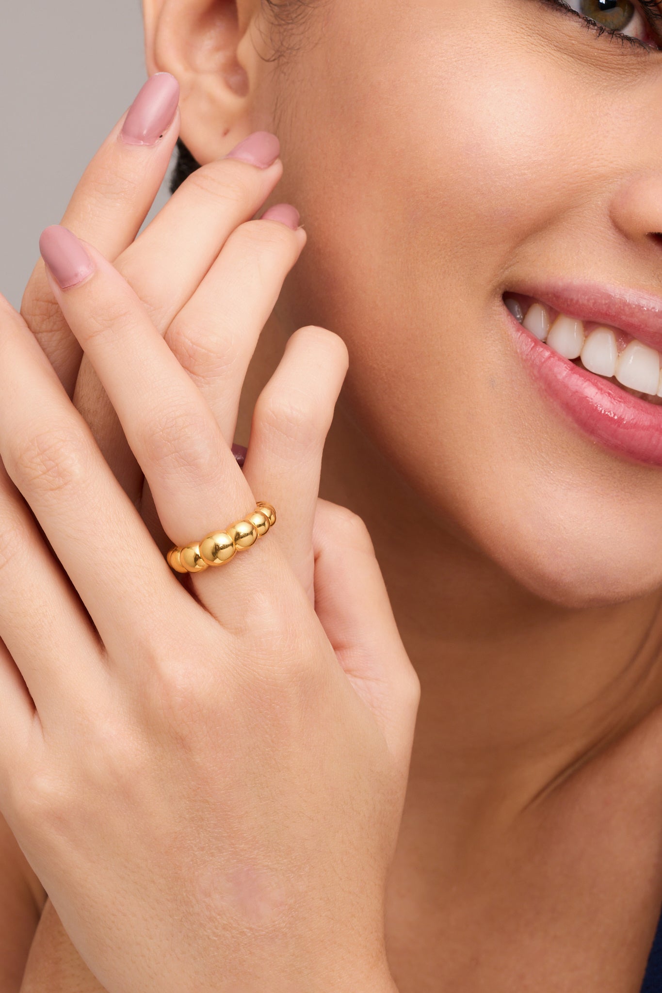Orb Beaded Band Ring