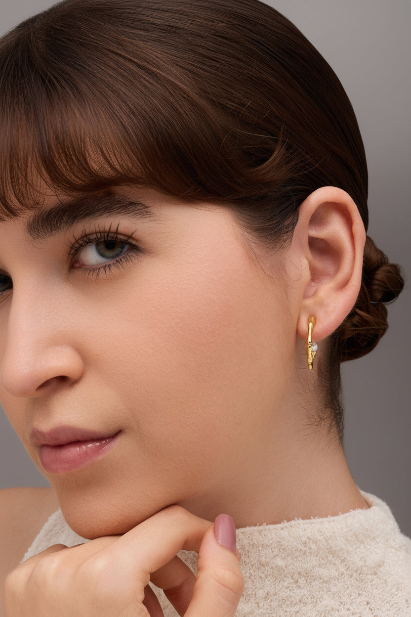 Snowdrop Hoop Earrings