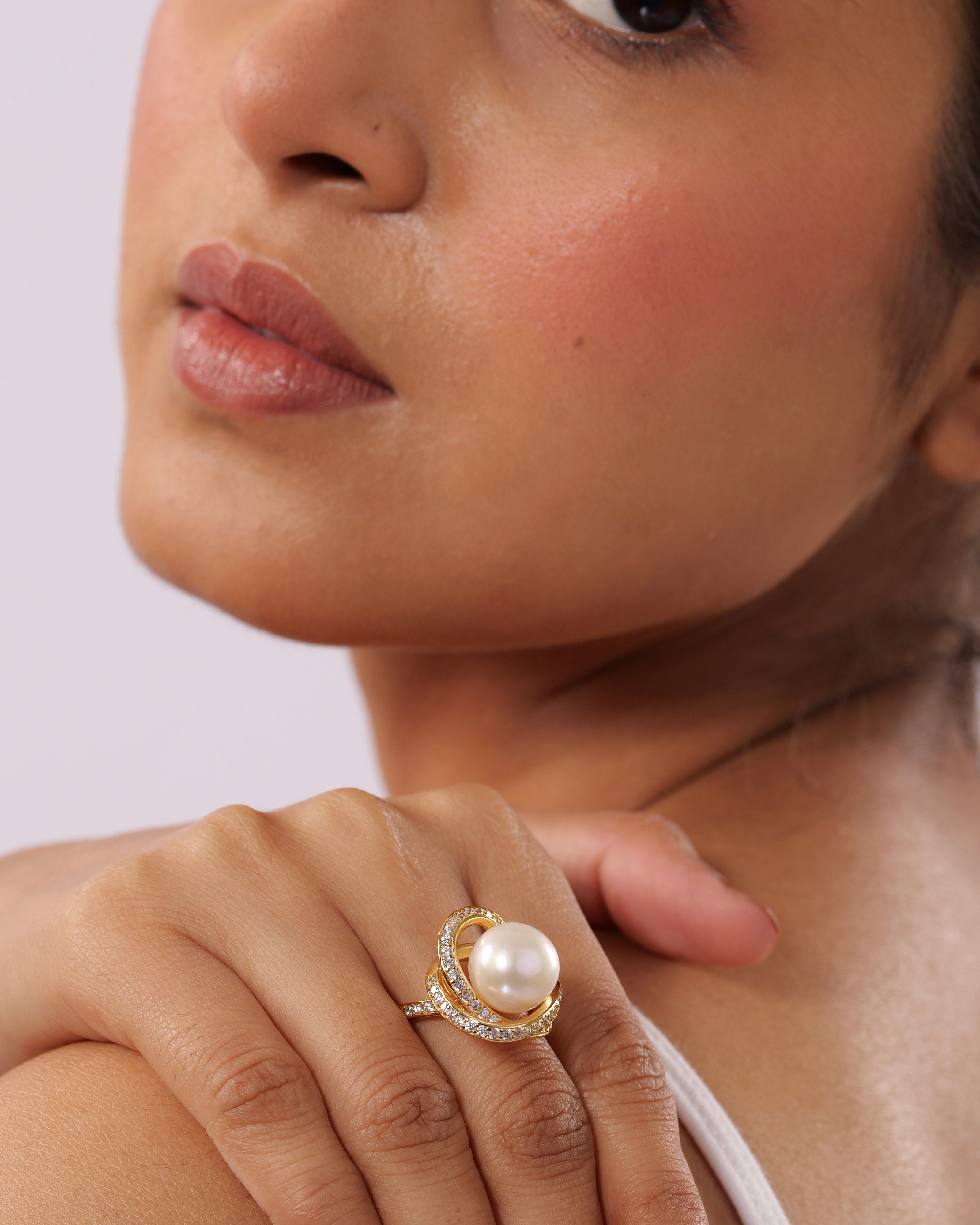 Celeste Pearl Cocktail Ring