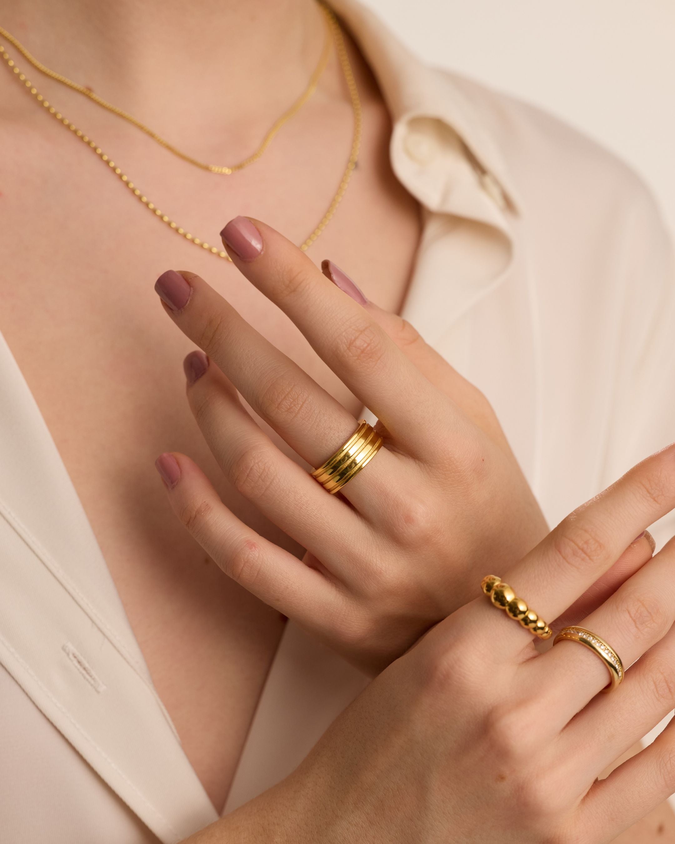Orb Beaded Band Ring